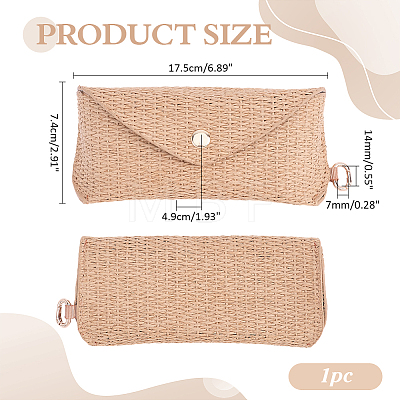 Straw Eyeglass Cases AJEW-WH0696-583-1