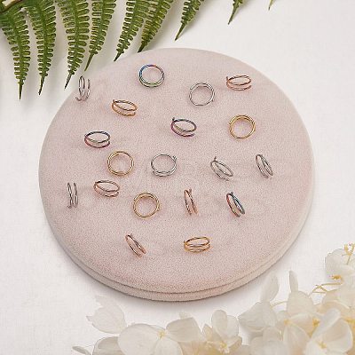 8Pcs 4 Colors Double Nose Ring for Single Piercing AJEW-SZ0002-20-1