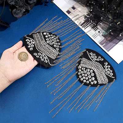 Fashionable Iron Tassel Epaulettes AJEW-WH0289-27A-1