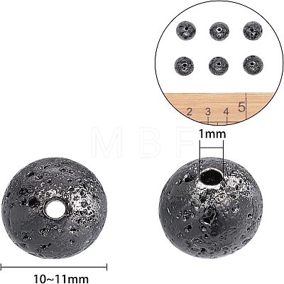 Electroplated Natural Lava Rock Beads G-NB0001-91C-1