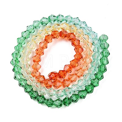 Gradient Color Baking Painted Glass Bead Strands DGLA-A039-T6mm-A013-1