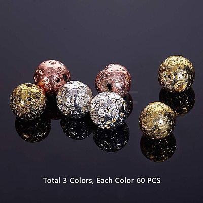 Electroplated Natural Lava Rock Beads G-PH0034-26-1
