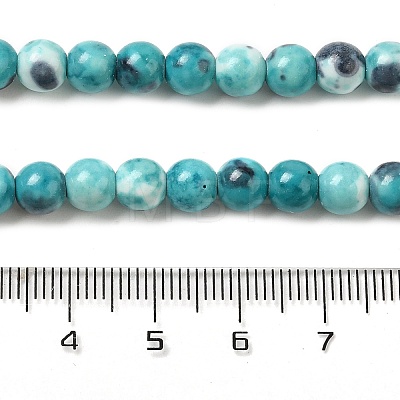 Synthetic Ocean White Jade Beads Strands G-L019-6mm-17-1