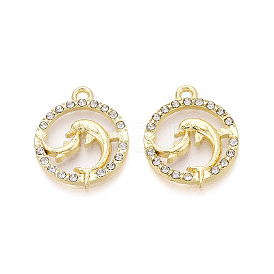 Alloy Rhinestone Pendants FIND-N008-30KCG-1