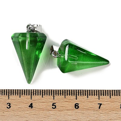 Spray Painted Glass Pendants GLAA-Z007-03I-1