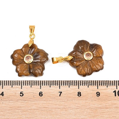 Natural Tiger Eye Carved Pendants G-A315-01G-07-1