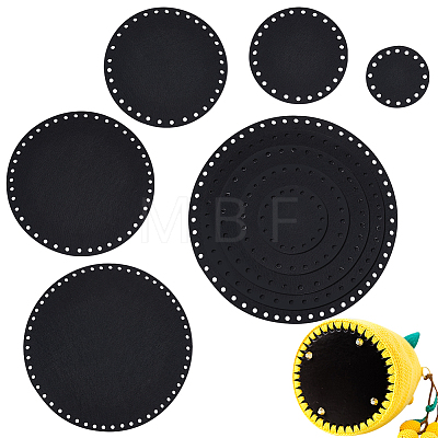   10 Sets 5 Style Flat Round Felt Fabric DIY-PH0009-24A-1