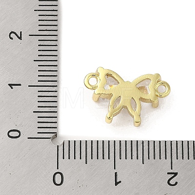 Rack Plating Brass Pave Clear Cubic Zirconia Bowknot Connector Charms KK-C052-45G-1