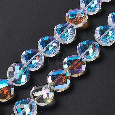 Faceted Glass Beads Strands EGLA-E030-01G-1