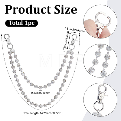 1Pc Polymer Clay Rhinestone Round Beaded Pants Chains AJEW-BM0001-29B-01-1