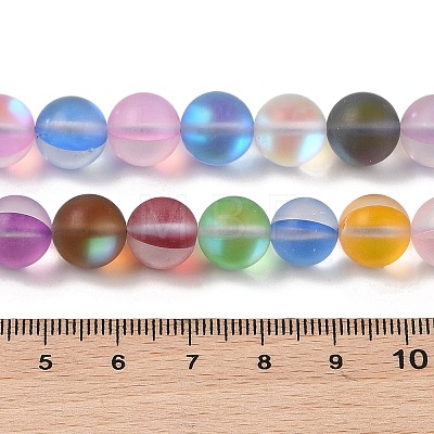 Electroplated Synthetic Moonstone Beads Strands G-C131-B01-03-1