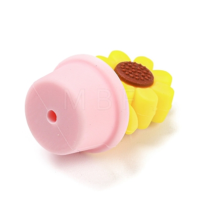 Sunflower Food Grade Eco-Friendly Silicone Beads SIL-B046-03-1