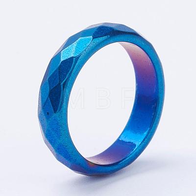 Electroplate Non-Magnetic Synthetic Hematite Rings RJEW-F068-20mm-1