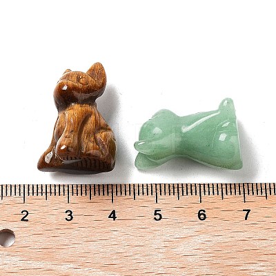Natural & Synthetic Gemstone Carved Dog Statues Ornament G-P525-10-1