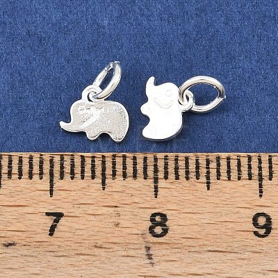 Fine Silver Elephant Charms STER-A049-02S-1