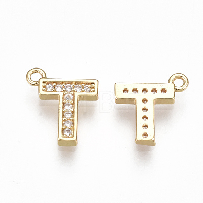 Brass Cubic Zirconia Charms KK-S348-330T-1