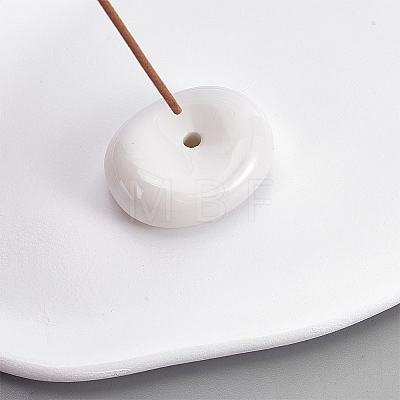 1Pc Oval Ceramic Incense Burner Holder AJEW-ME0003-93B-1