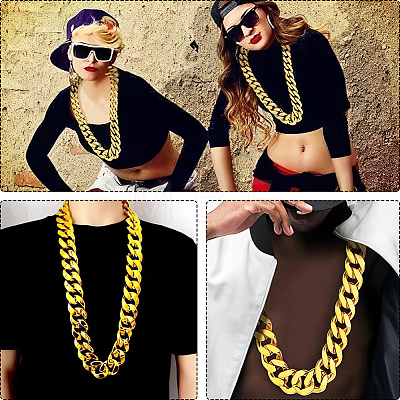 1Pc Acrylic Cuban Link Chain Necklaces for Men NJEW-SP0001-09B-G-1