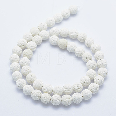Synthetic Lava Rock Beads Strands X-G-F549-8mm-B14-1
