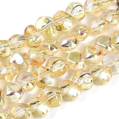 Electroplate Transparent Glass Beads Strands EGLA-Q133-01A-11-1