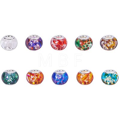 Spray Painted Glass European Beads GPDL-PH0001-01S-1