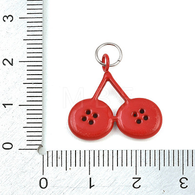 Button 304 Stainless Steel Enamel Pendants SA-CBAE390-01G-1