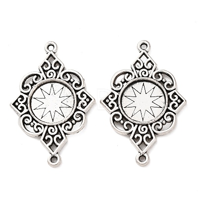 Tibetan Style Alloy Connector Cabochon Settings FIND-C094-02AS-1