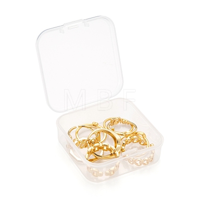 9Pcs 9 Style Brass Cuff Rings RJEW-LS0001-11G-1