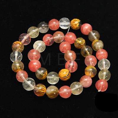 Tigerskin Glass Beads Strands G-G152-6mm-3-1