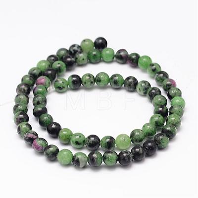 Natural Ruby in Zoisite Bead Strands G-K153-B18-4mm-1