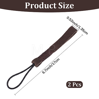 2Pcs Cowhide Leather Car Key Chain Pendant Decorations AJEW-CL0001-80B-1
