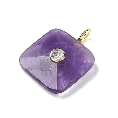 Natural Amethyst Faceted Pendants G-C274-03-G08-1