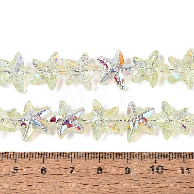 Electroplate Transparent Glass Beads Strands EGLA-Q136-01A-05-1