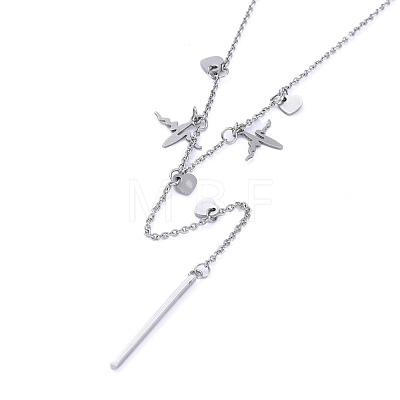 Non-Tarnish (Jewelry Parties Factory Sale)304 Stainless Steel Pendant Necklaces NJEW-JN02887-03-1