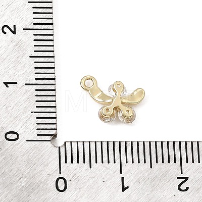 Brass Micro Pave Clear Cubic Zirconia Charms CU-CBA3D76-03G-02-1