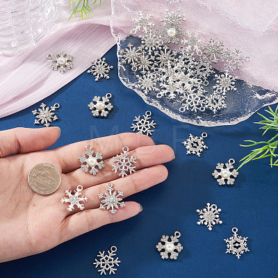 36Pcs 6 Styles Alloy Rhinestone Pendants FIND-TA0010-05-1