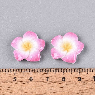 Plumeria Flower Opaque Resin Cabochons CRES-T025-30D-02-1