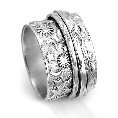 Retro Rotatable 304 Stainless Steel Finger Rings FS-WG84C22-14-1