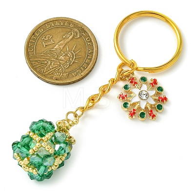 Christmas Woven Glass Keychains KEYC-MZ00017-03-1