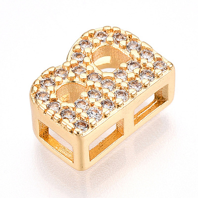 Brass Micro Pave Cubic Zirconia Charms KK-N254-217G-B-1