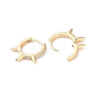 Brass Micro Pave Cubic Zirconia Hoop Earrings EJEW-P259-14G-1