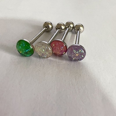 Titanium Steel Enamel Tongue Rings WG76637-09-1