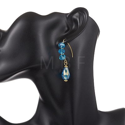 Teardrop Electroplate Glass Dangle Earrings EJEW-JE06797-01-1