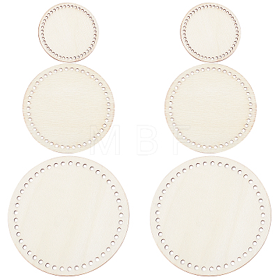 3 Sets 3 Style Wooden Basket Bottoms DIY-GF0004-75-1