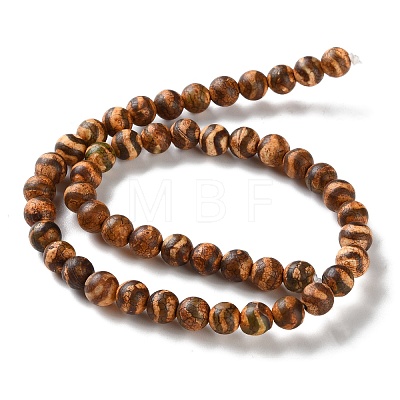 Dyed & Heated Tibetan Style dZi Beads Strands G-P564-A01-01A-1