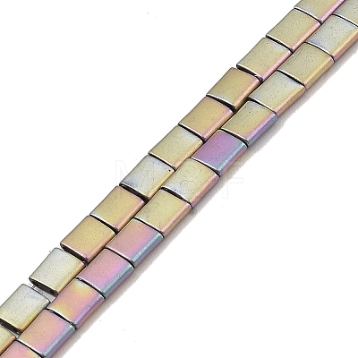 Electroplated Frosted Non-magnetic Synthetic Hematite Beads Strands G-G089-B01-17-1