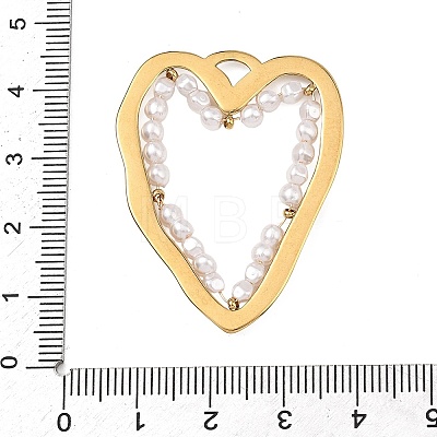 304 Stainless Steel & Plastic Pearl Pendants PL-B001-01G-1