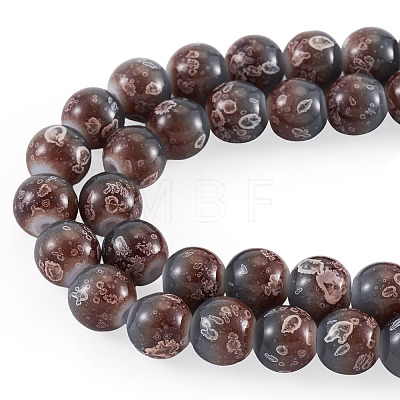 1 Strand Baking Paint Glass Beads Strands DGLA-TADJ0001-02F-1