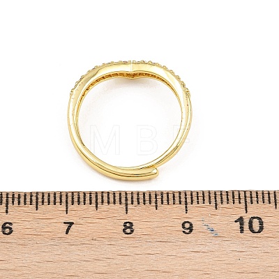 Brass Micro Pave Cubic Zirconia Adjustable Finger Rings for Women RJEW-Z113-40G-1
