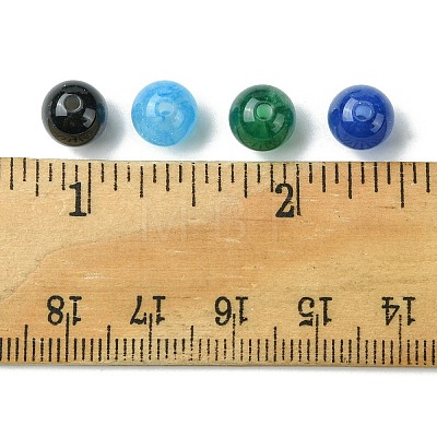 64Pcs 4 Colors Round Imitation Cat Eye Resin Beads RESI-FS0001-66A-1